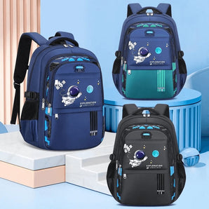 Mochila Escolar Impermeável com Compartimentos Múltiplos Mini Astronauta - Varialle