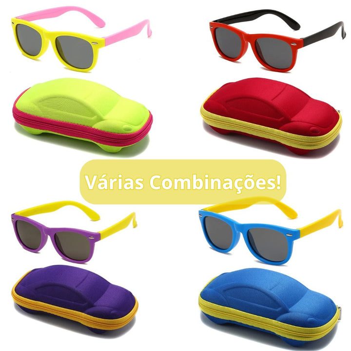 Óculos de Sol Infantil Flexível com Proteção UV400 de Silicone - SolKids (Compre o Óculos e leve a Caixinha) - Varialle