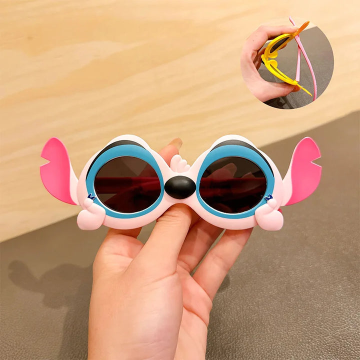 Óculos infantil azul com orelhinhas, em silicone flexível