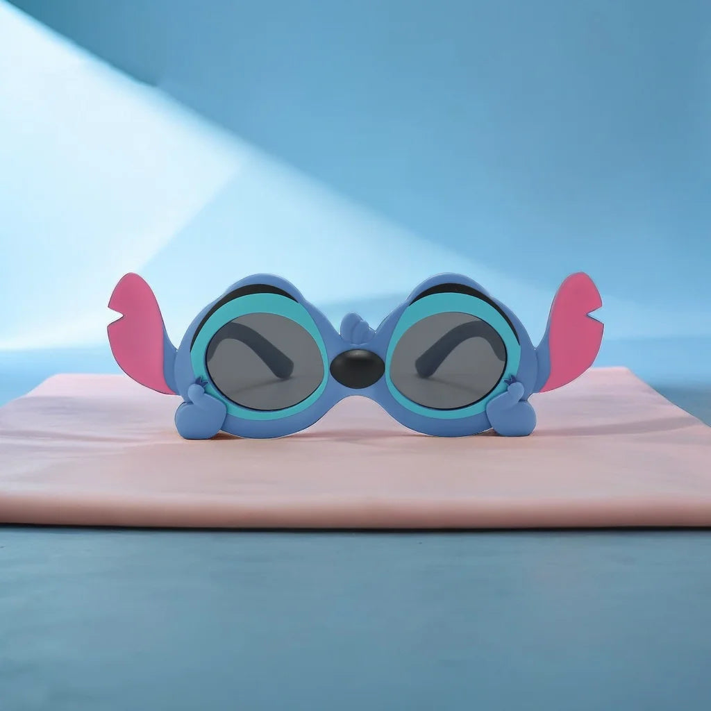 Óculos infantil azul com orelhinhas, em silicone flexível