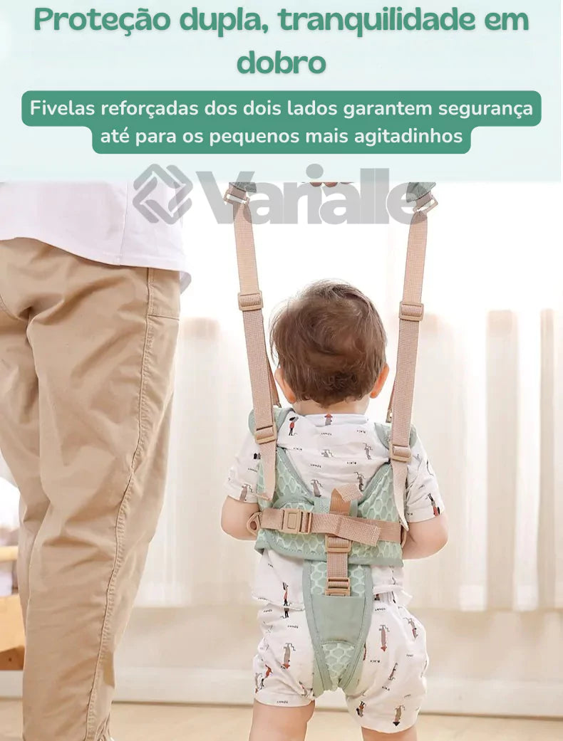 Fivelas reforçadas garantem segurança extra para bebês mais agitados com o Passinhos Baby.