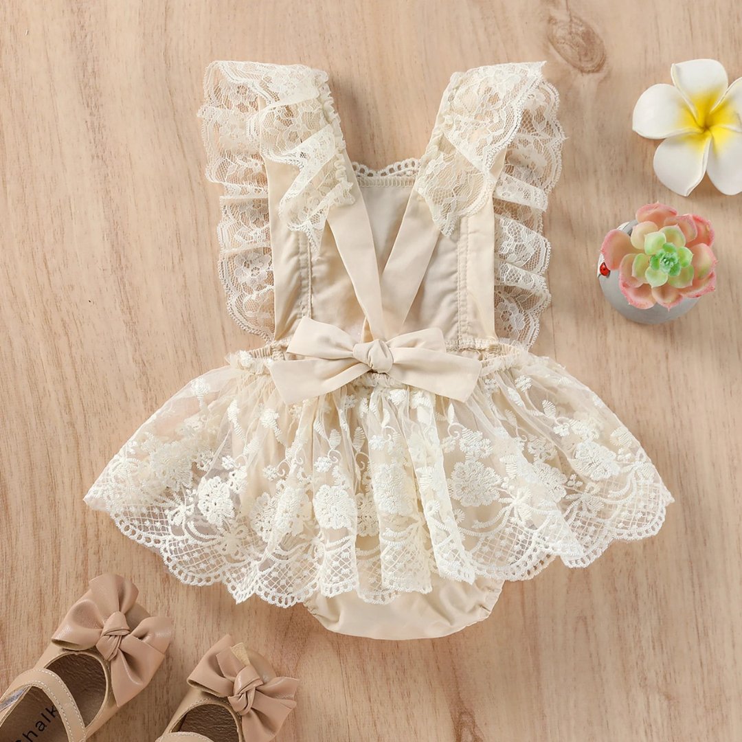 Romper de Renda Floral para Bebês Meninas - 3 a 24 Meses - Varialle