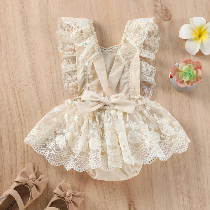 Romper de Renda Floral para Bebês Meninas - 3 a 24 Meses - Varialle