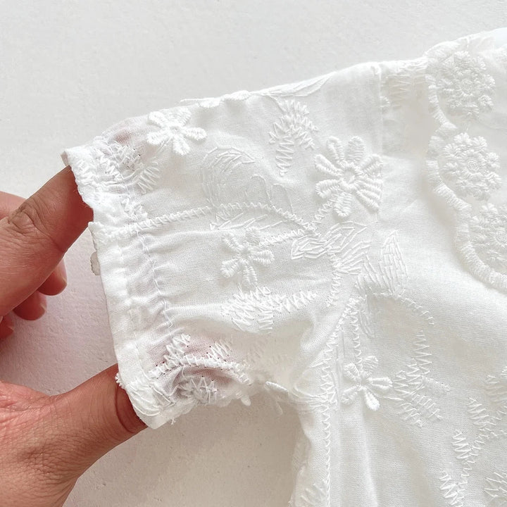 Romper para Bebê Bordado em Algodão com Manga Curta - Varialle