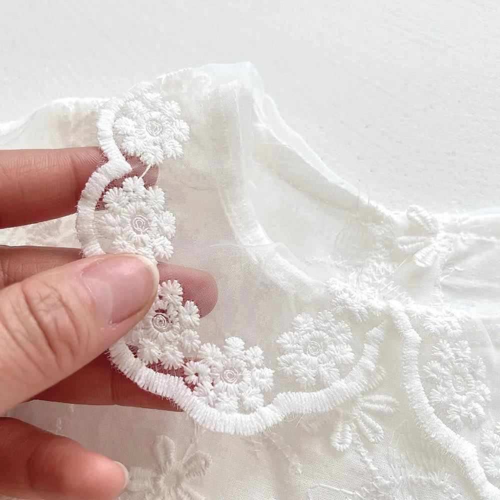 Romper para Bebê Bordado em Algodão com Manga Curta - Varialle