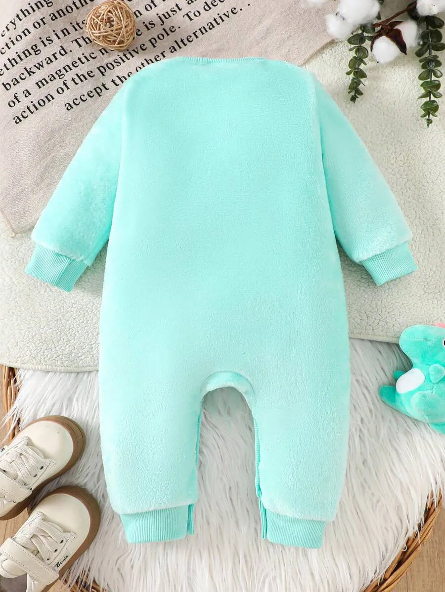 macacão fleece verde com botões de abertura para troca fácil Varialle