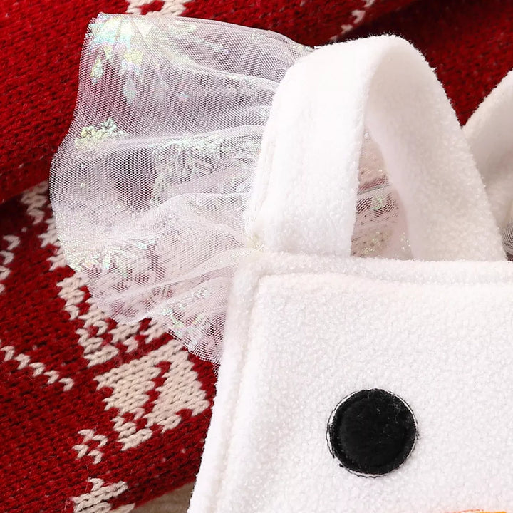Macacão Boneco de Neve com Tule e Faixa para Bebê Menina 0 a 24M