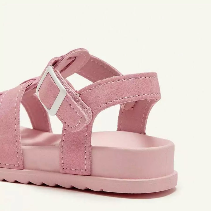 Sandália Infantil Feminina Rosa Chiclete com Fivela