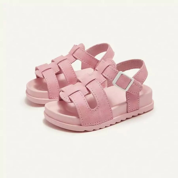 Sandália Infantil Feminina Rosa Chiclete com Fivela