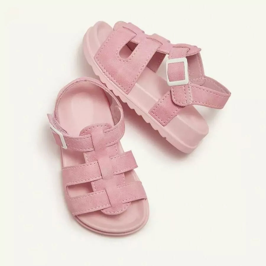 Sandália Infantil Feminina Rosa Chiclete com Fivela