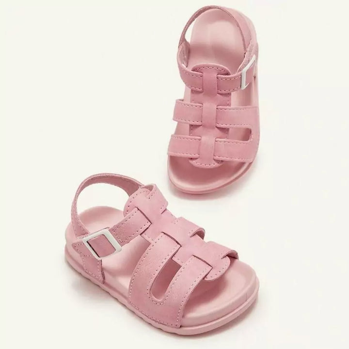 Sandália Infantil Feminina Rosa Chiclete com Fivela