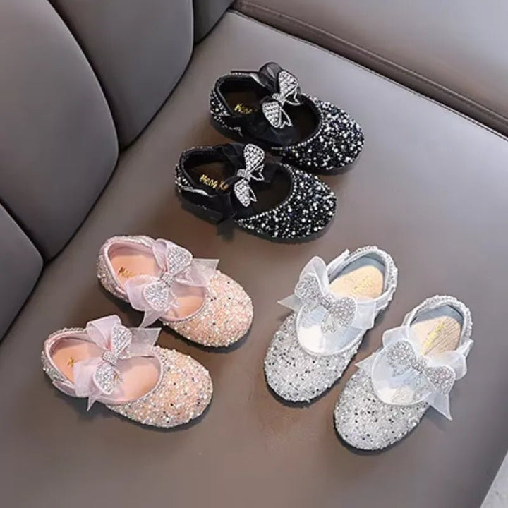 Sapatilha Infantil com Lantejoulas e Laço - Varialle