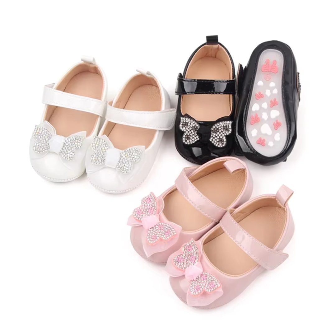 Sapatilha Princesa para Bebês Meninas com Laço e Strass - Varialle