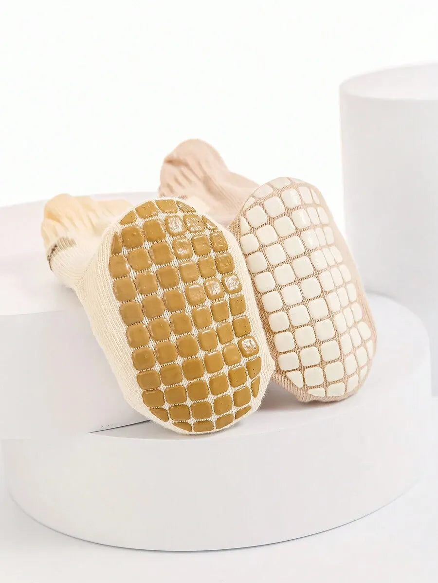 kit com 5 pares de meias antiderrapantes para bebê com estampa de bichinhos coloridos Varialle