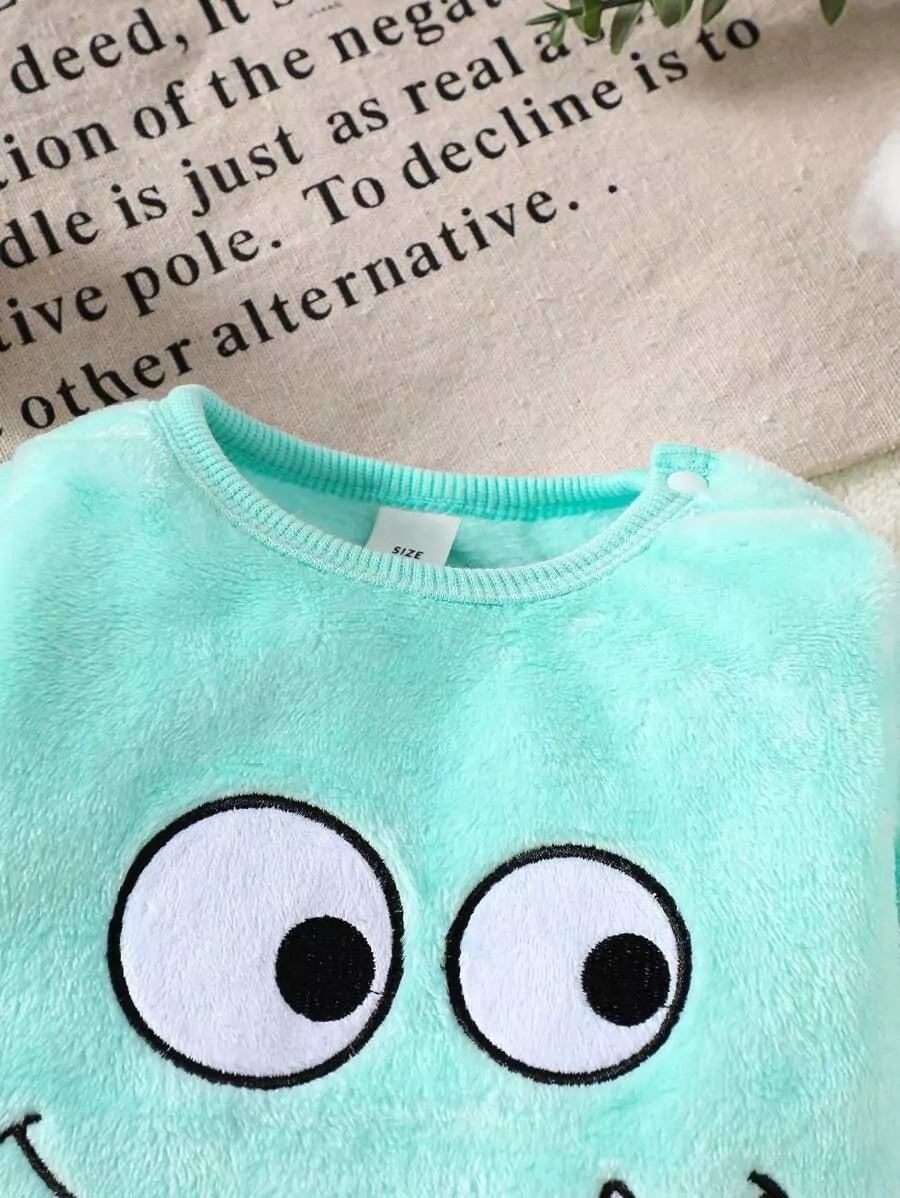 macacão fleece verde com botões de abertura para troca fácil Varialle