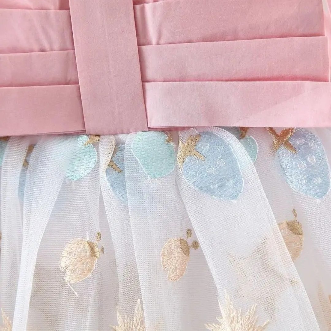 Vestido Bebê Menina Tule Estampa Floral e Estrelas - 0 a 3 Anos | LANÇAMENTO BLACK FRIDAY - Varialle