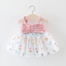 Vestido Bebê Menina Tule Estampa Floral e Estrelas - 0 a 3 Anos | LANÇAMENTO BLACK FRIDAY - Varialle
