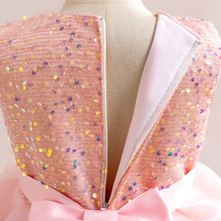 Vestido de Festa Infantil com Lantejoulas e Flores - Varialle