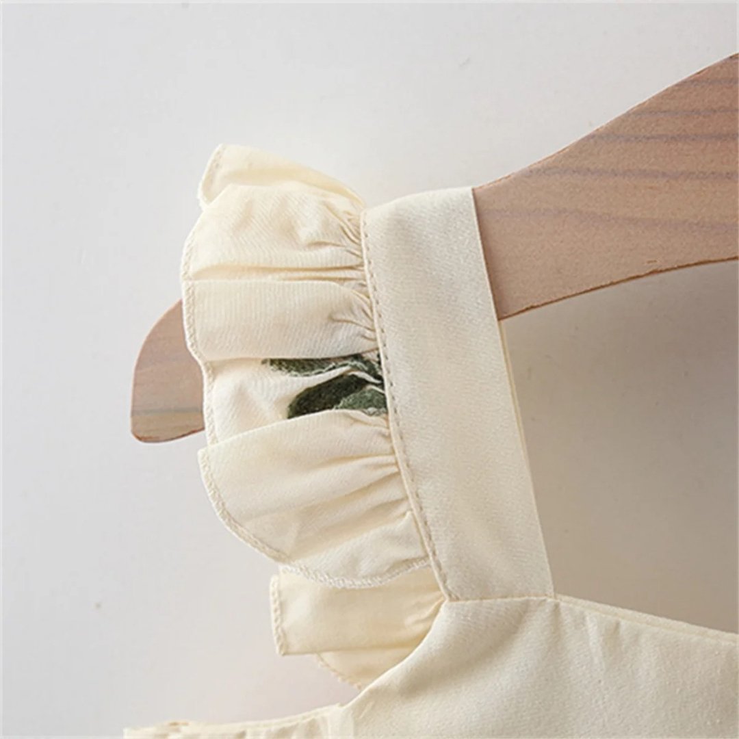 Vestido de Verão Floral para Meninas 0 a 3 Anos - Manga Voadora e Bordado | LANÇAMENTO BLACK FRIDAY - Varialle