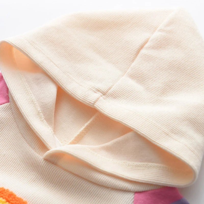 Vestido Infantil Arco - Íris com Capuz - Primavera e Outono - Varialle