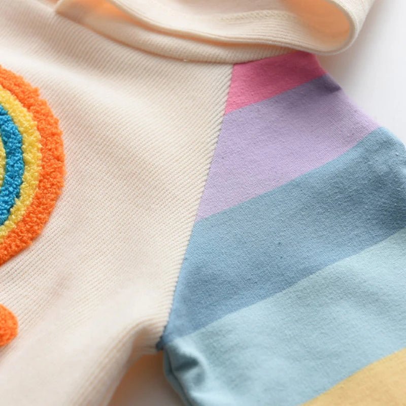 Vestido Infantil Arco - Íris com Capuz - Primavera e Outono - Varialle