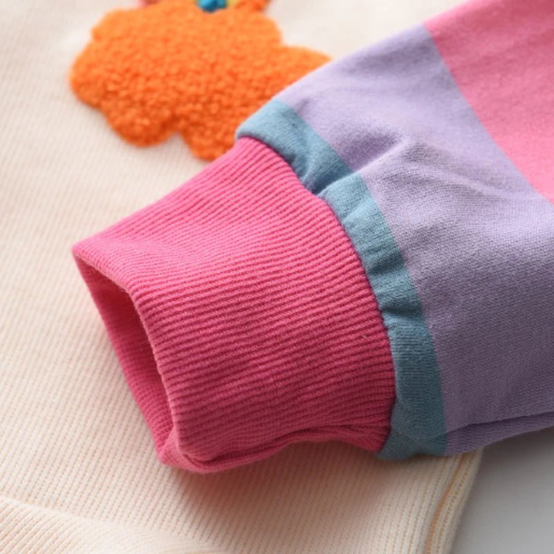 Vestido Infantil Arco - Íris com Capuz - Primavera e Outono - Varialle