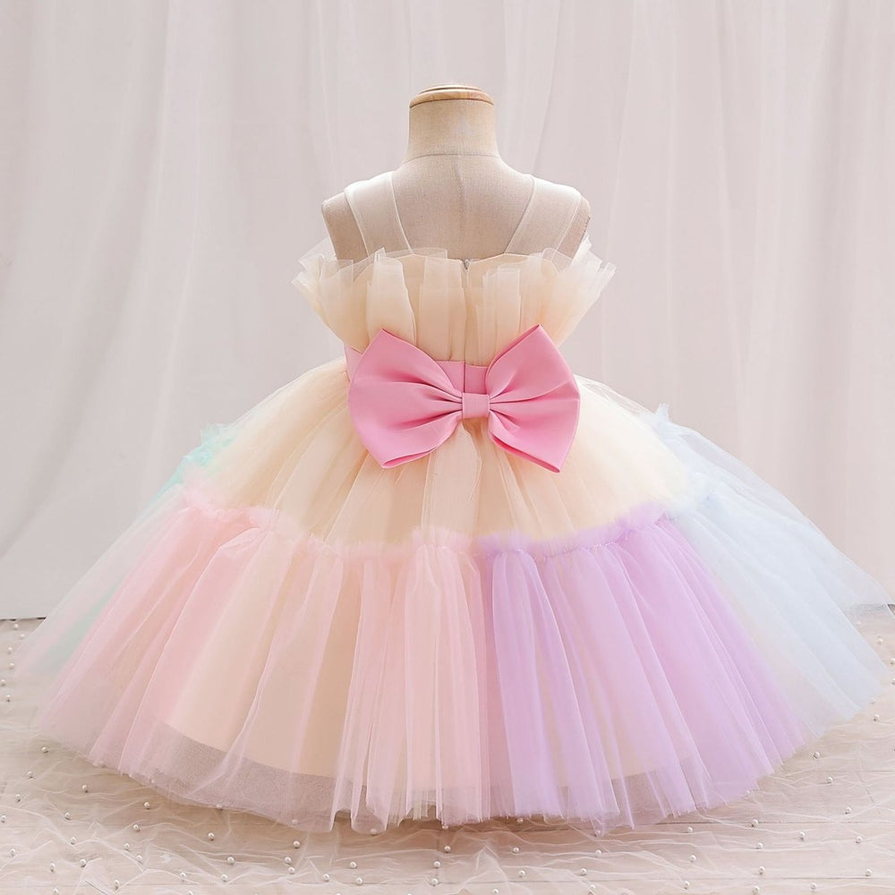 Vestido Infantil de Tule - Arco - Íris Encantado - Varialle