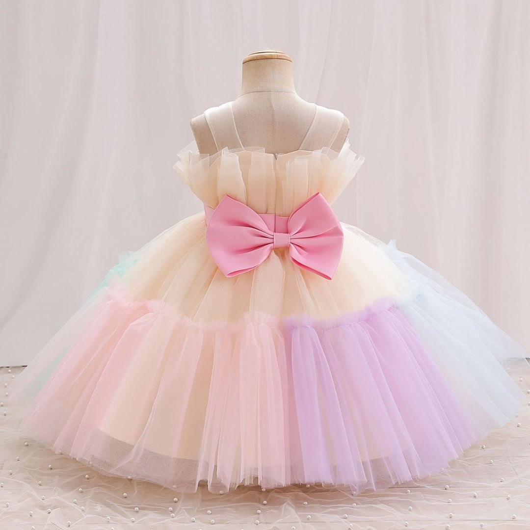 Vestido Infantil de Tule - Arco - Íris Encantado - Varialle