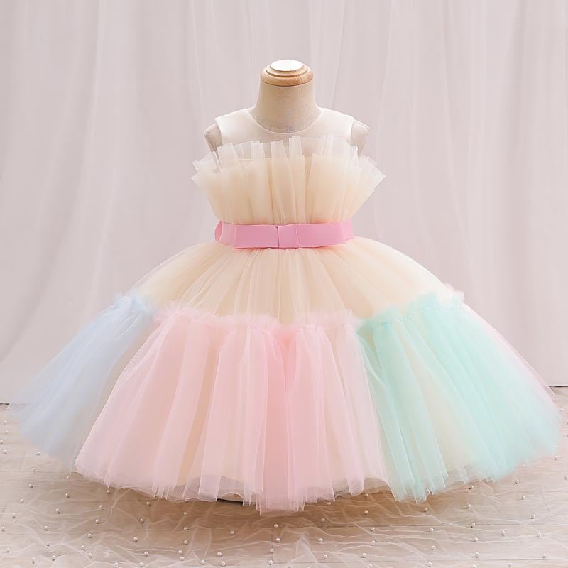 Vestido Infantil de Tule - Arco - Íris Encantado - Varialle