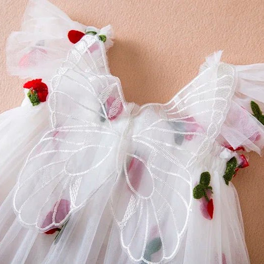 Vestido Infantil de Verão com Asas de Borboleta - Varialle