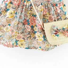 Vestido Infantil em Algodão com Bolsa de Palha - Vestita - Varialle
