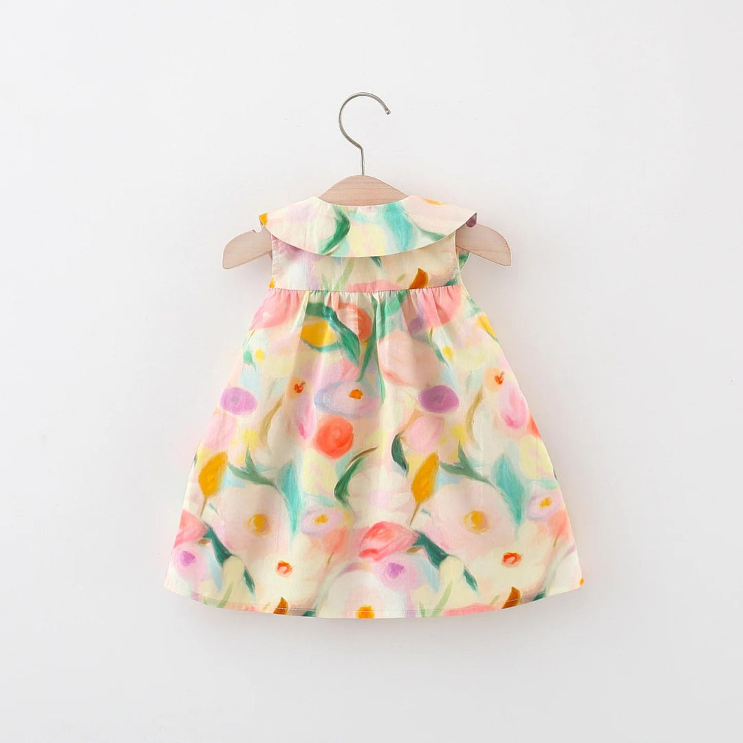 Vestido Infantil Floral Colorido com Bolsa - Varialle