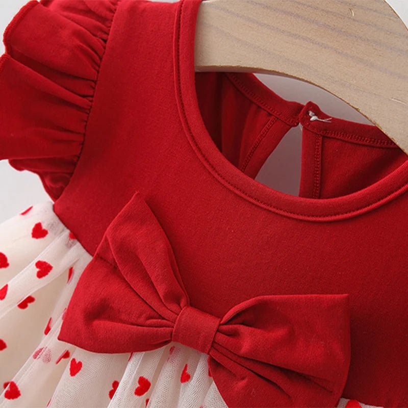 Vestido Infantil Natal Corações - Baby Maria - 9 Meses a 3 Anos - Varialle