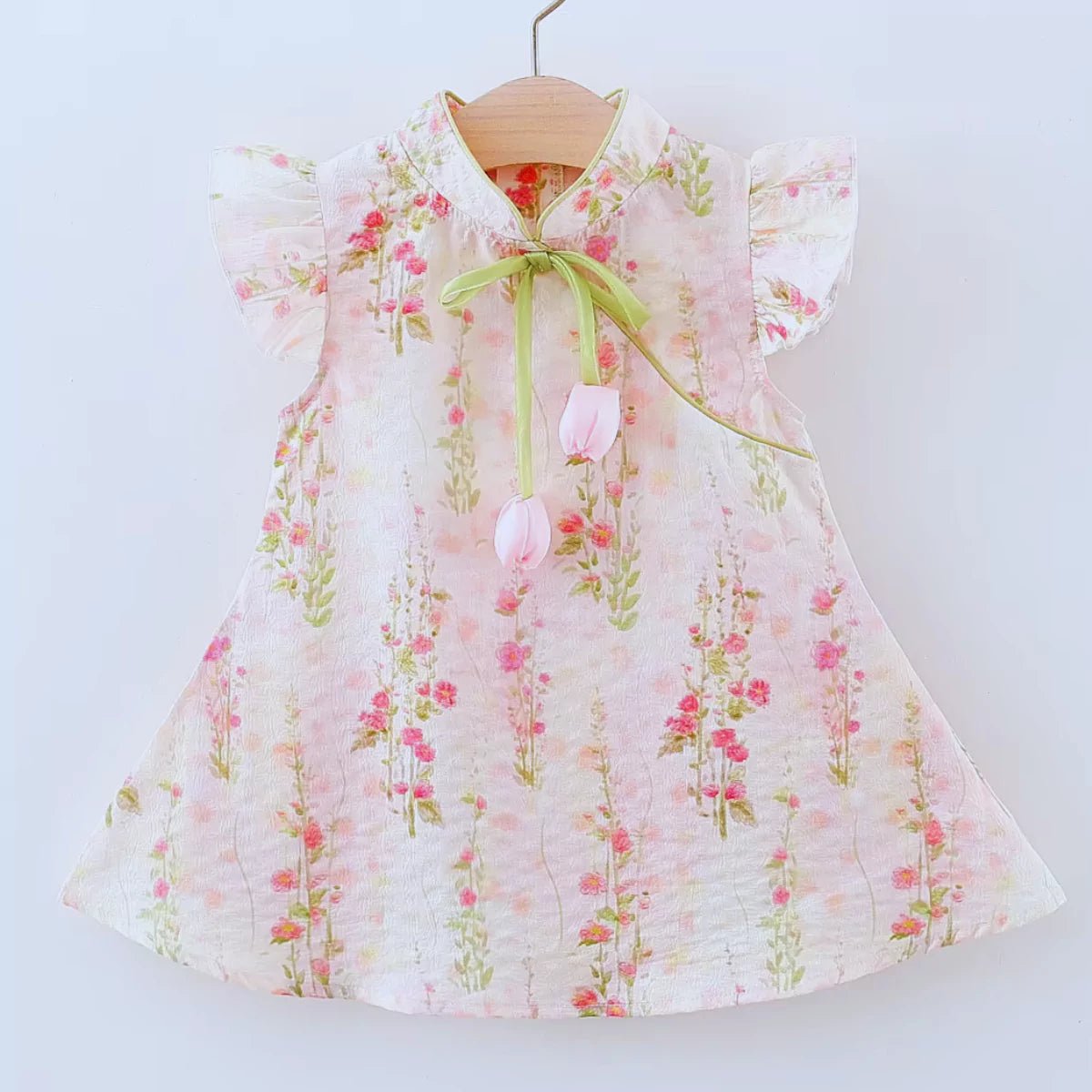 Vestido Infantil Tulipa de Verão com Bordado Delicado 9 Meses a 4 Anos - Varialle