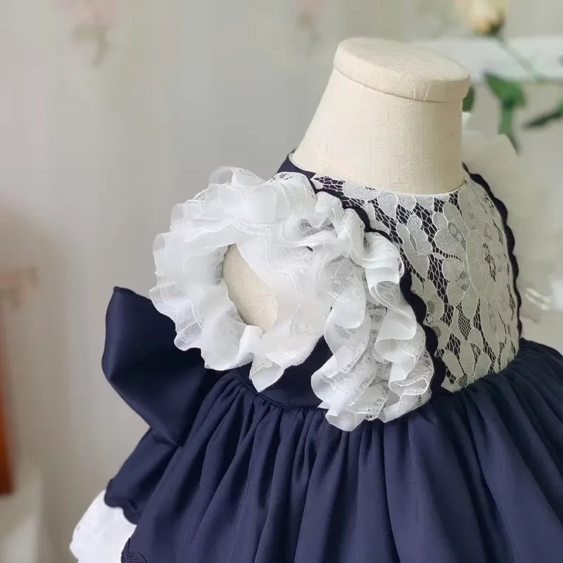Vestido Infantil Lolita Vintage com Laço 1 a 8 Anos Varialle
